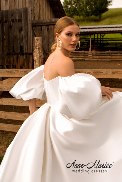Rita Open back A-line 3/4 sleeve Wedding Dress 6