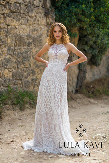 Aidara Open back A-line Detachable sleeves Wedding Dress 9