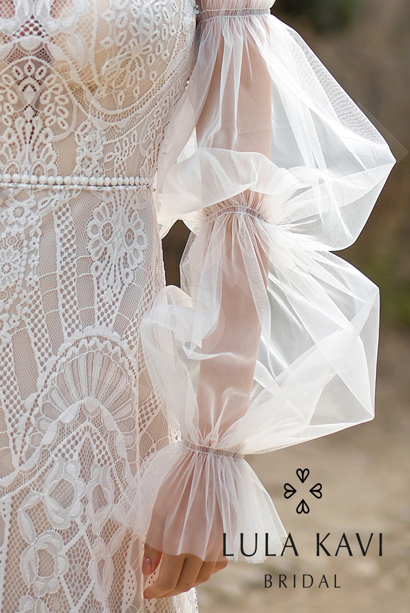 Aidara Open back A-line Detachable sleeves Wedding Dress 6