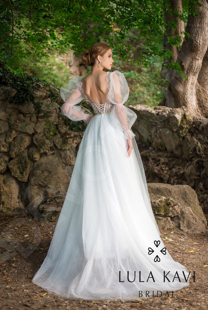 Ailen Open back A-line Straps Wedding Dress Back