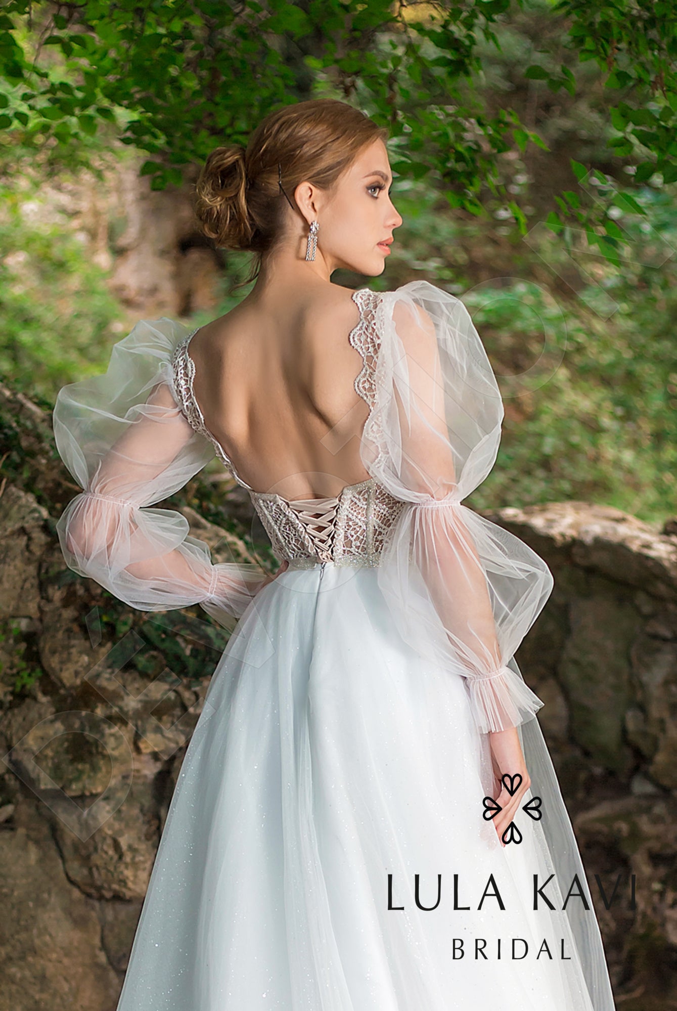 Ailen Open back A-line Straps Wedding Dress 9