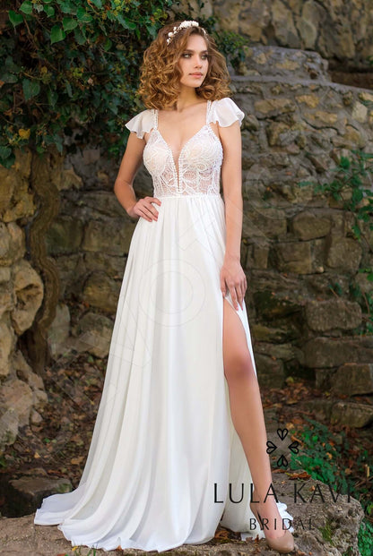 Aizhan Open back A-line Straps Wedding Dress Front