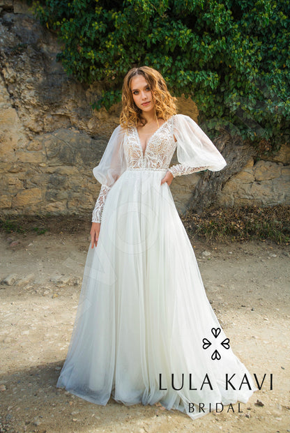 Lunala Open back A-line Sleeveless Wedding Dress 8