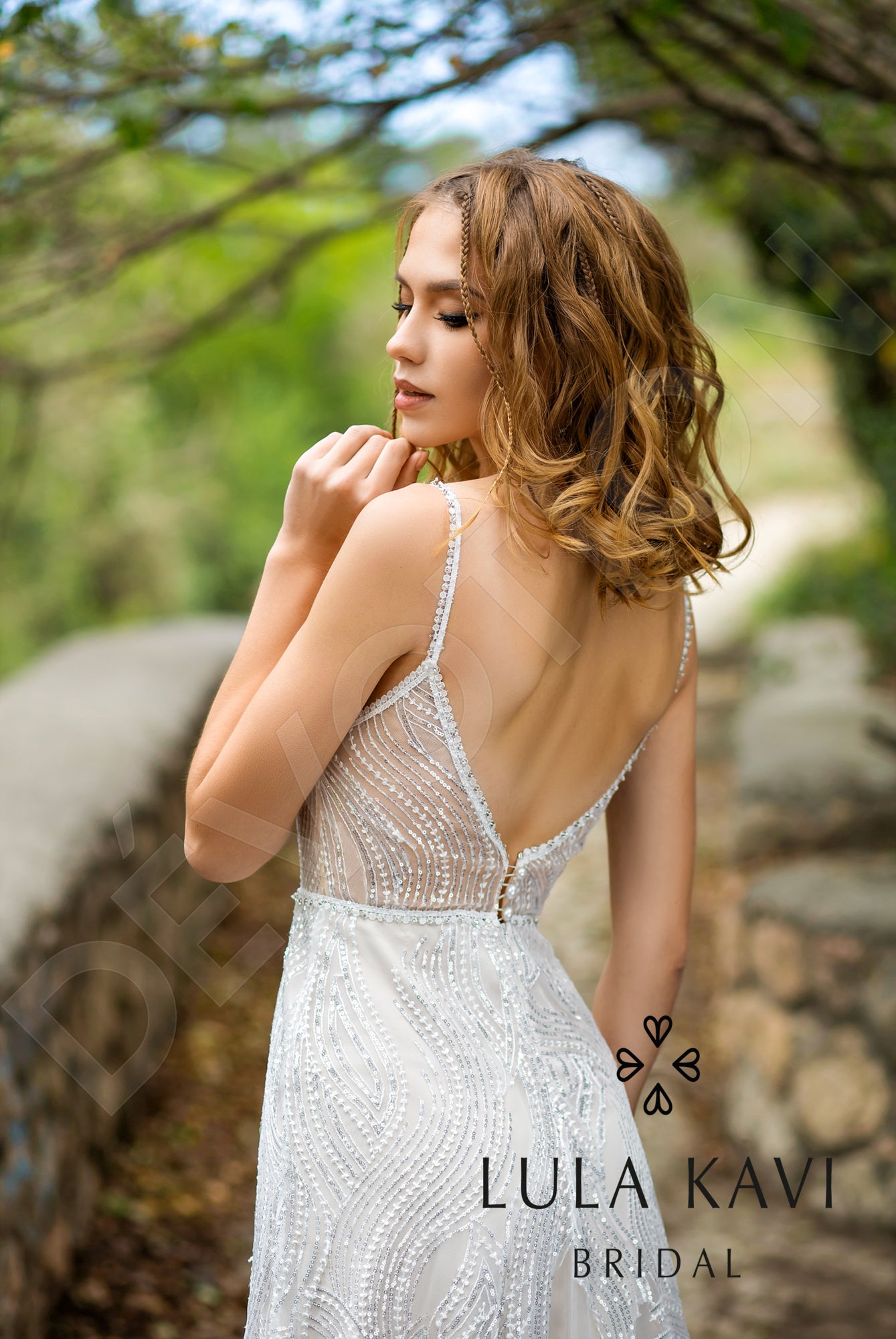 Lunetta Open back A-line Straps Wedding Dress 9