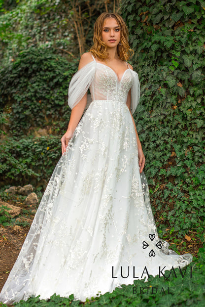 Polumna Open back A-line Straps Wedding Dress Front