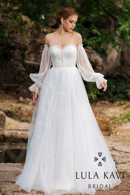 Dara Open back A-line Strapless Wedding Dress Front