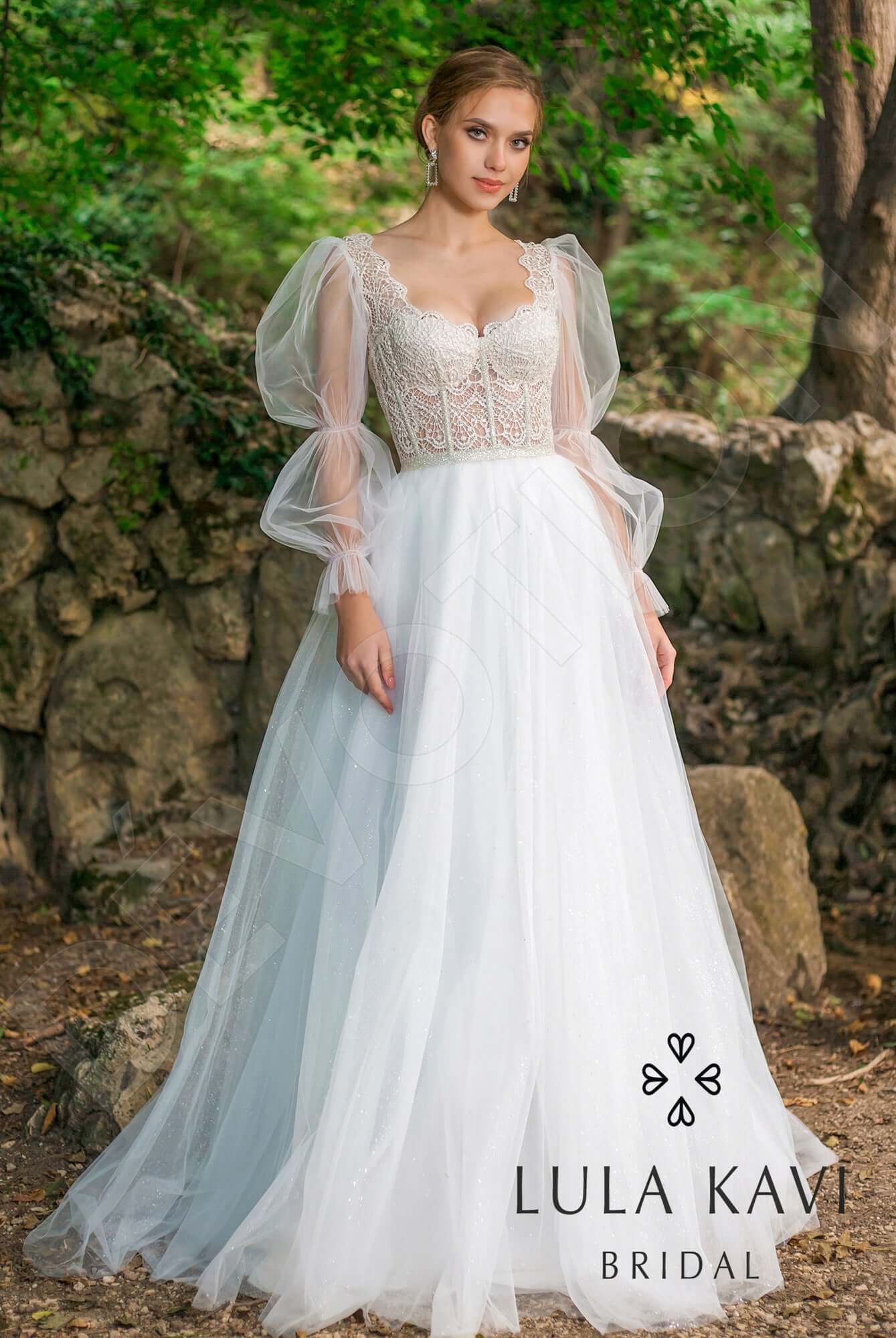 Ailen Open back A-line Straps Wedding Dress Front