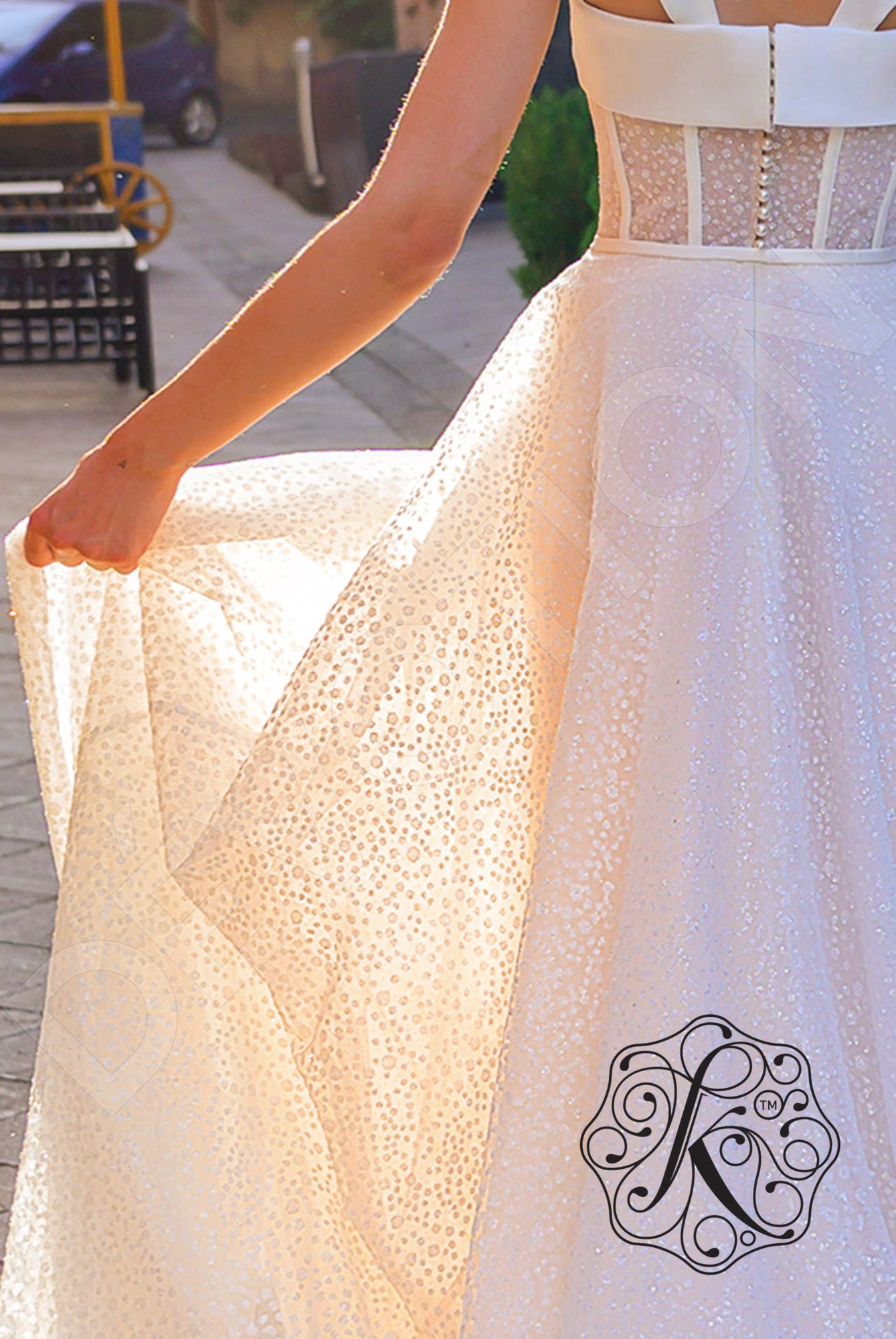 Dorotea Open back A-line Straps Wedding Dress 7