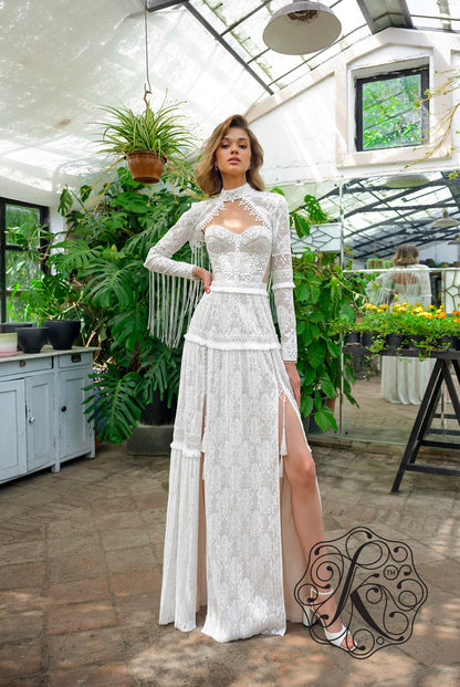 Glora Open back A-line Strapless Wedding Dress 5
