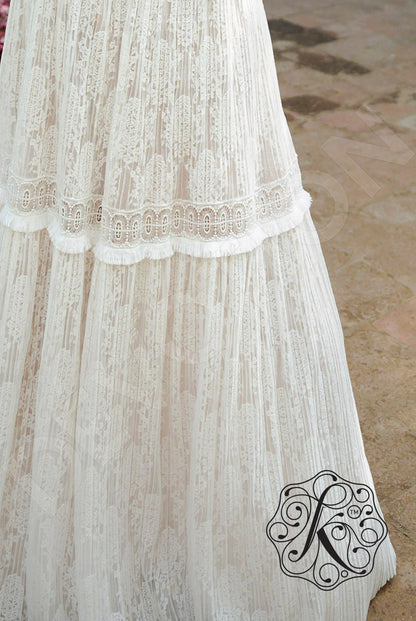 Glora Open back A-line Strapless Wedding Dress 4