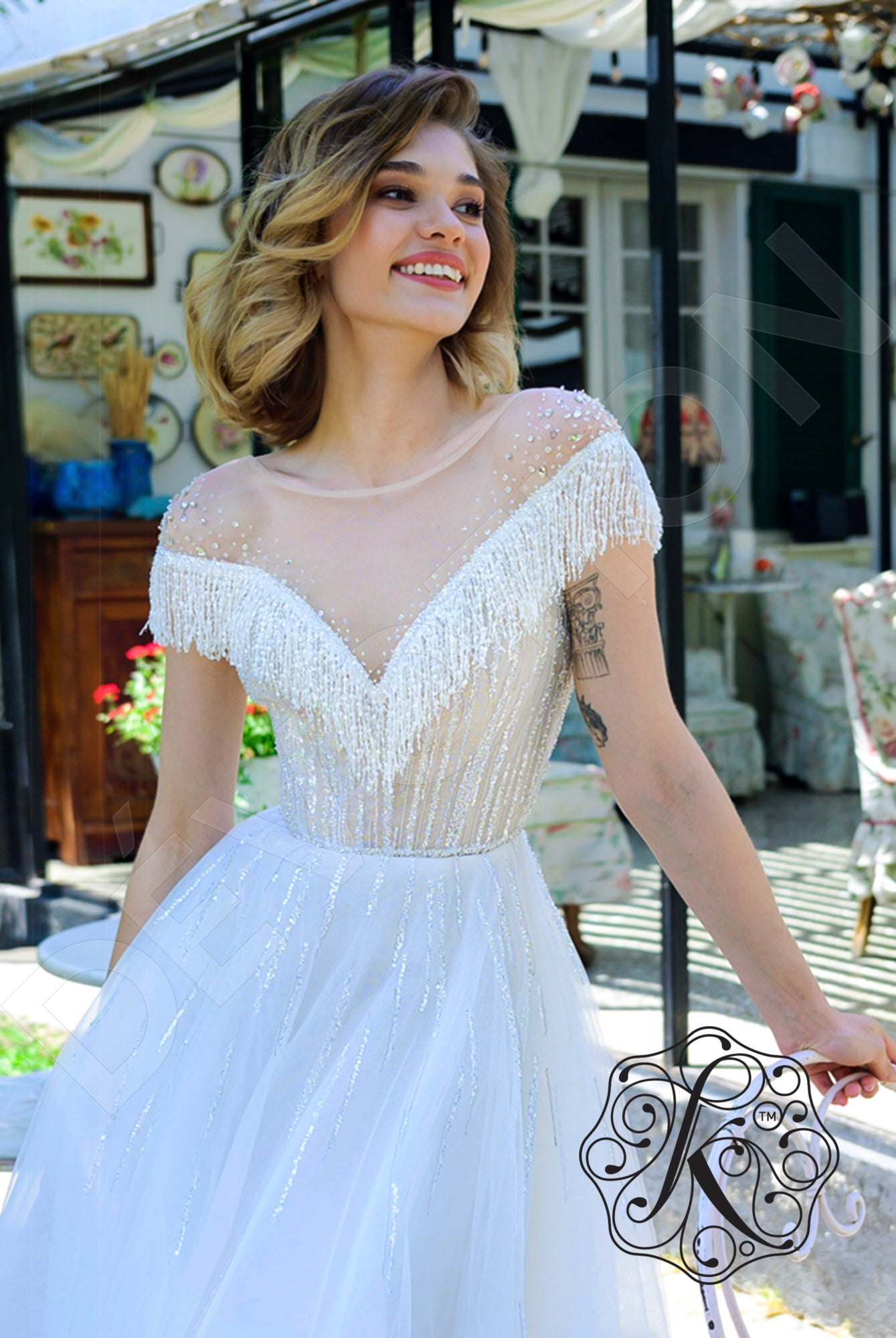 Lariel Full back A-line Sleeveless Wedding Dress 2