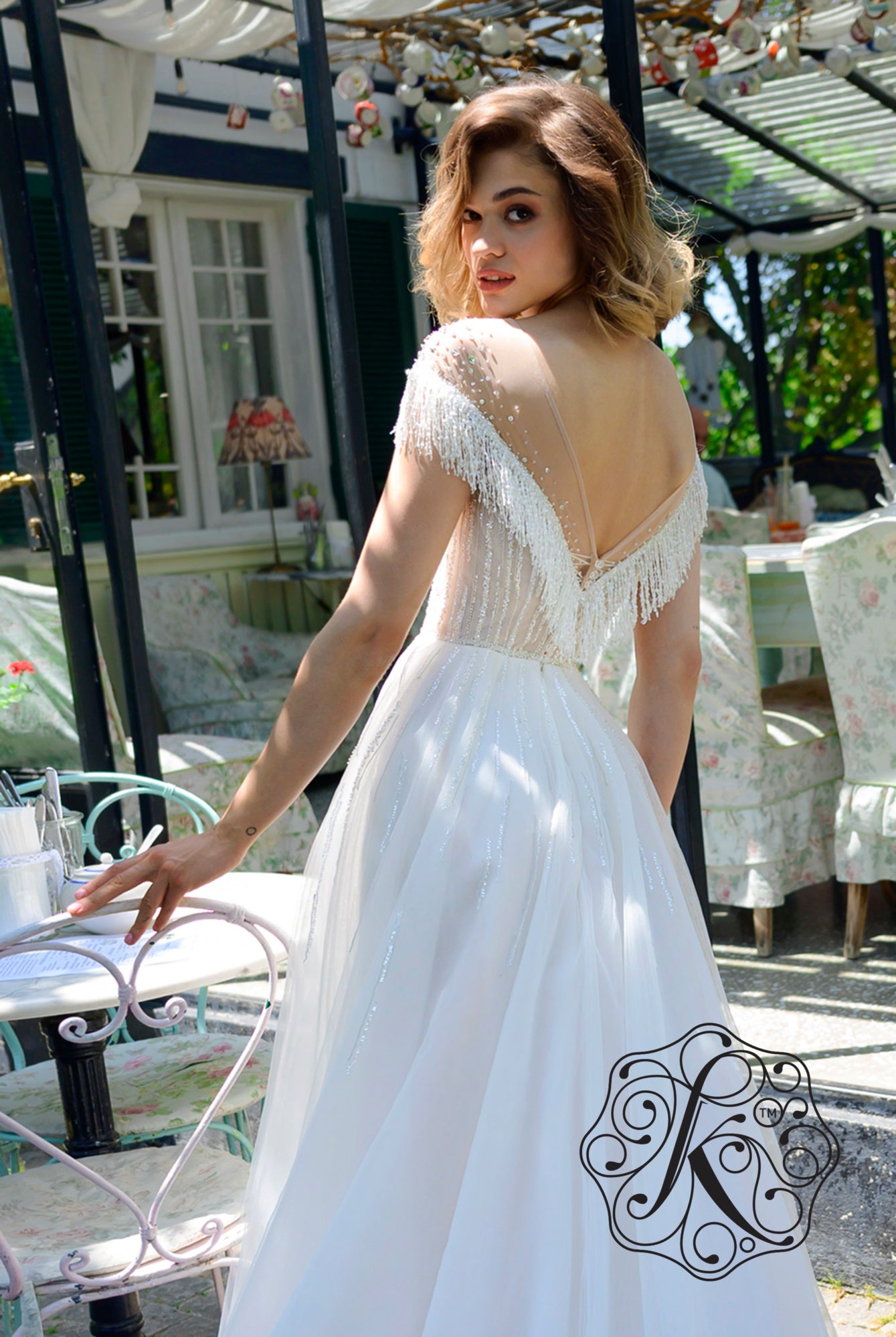 Lariel A-line Illusion Vanilla Wedding dress