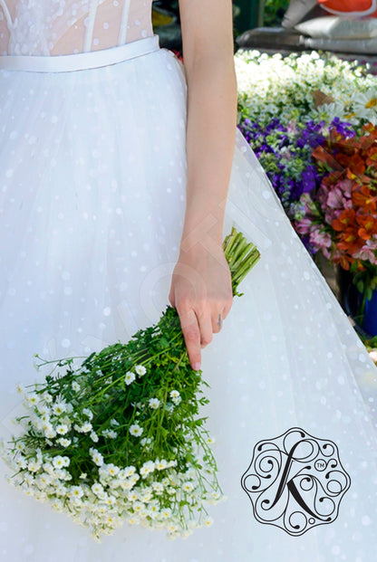Margred Illusion back A-line Sleeveless Wedding Dress 6