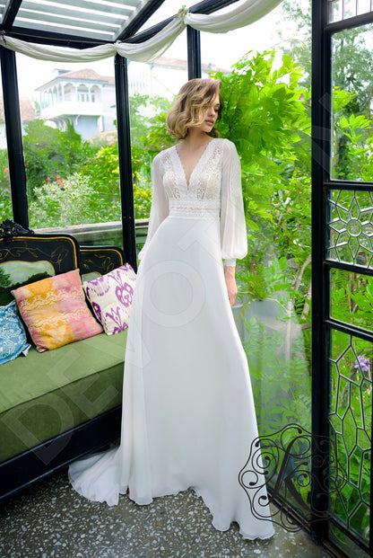 Rudvi Full back A-line Long sleeve Wedding Dress 6