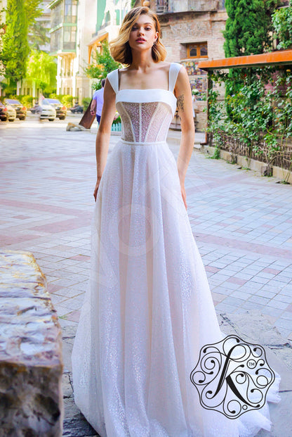 Dorotea Open back A-line Straps Wedding Dress Front