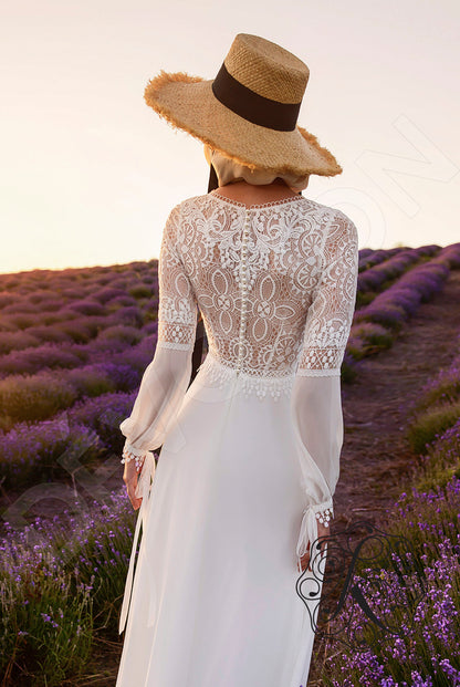 Aksia Full back A-line Long sleeve Wedding Dress 3