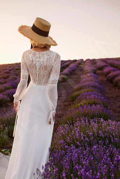 Aksia Full back A-line Long sleeve Wedding Dress 6