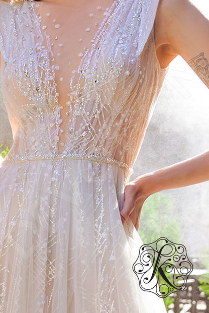 Aridel Full back A-line Sleeveless Wedding Dress 4