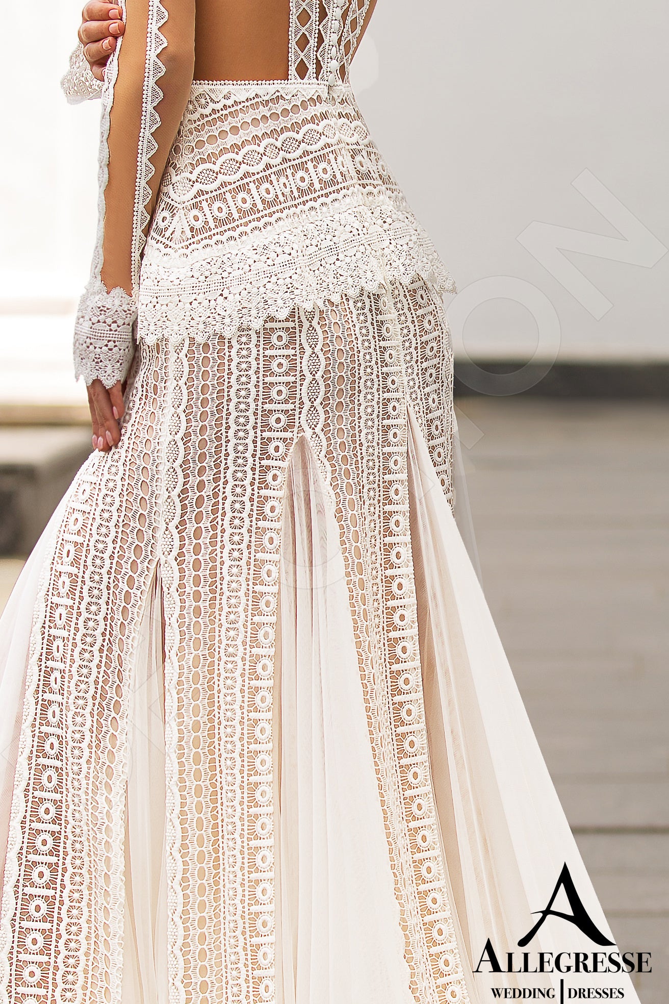 Everly Full back A-line Long sleeve Wedding Dress 8