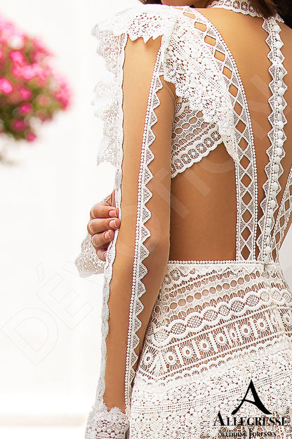 Everly Full back A-line Long sleeve Wedding Dress 9