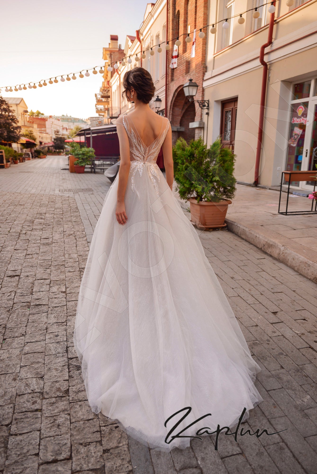 Artemida Open back A-line Sleeveless Wedding Dress Back