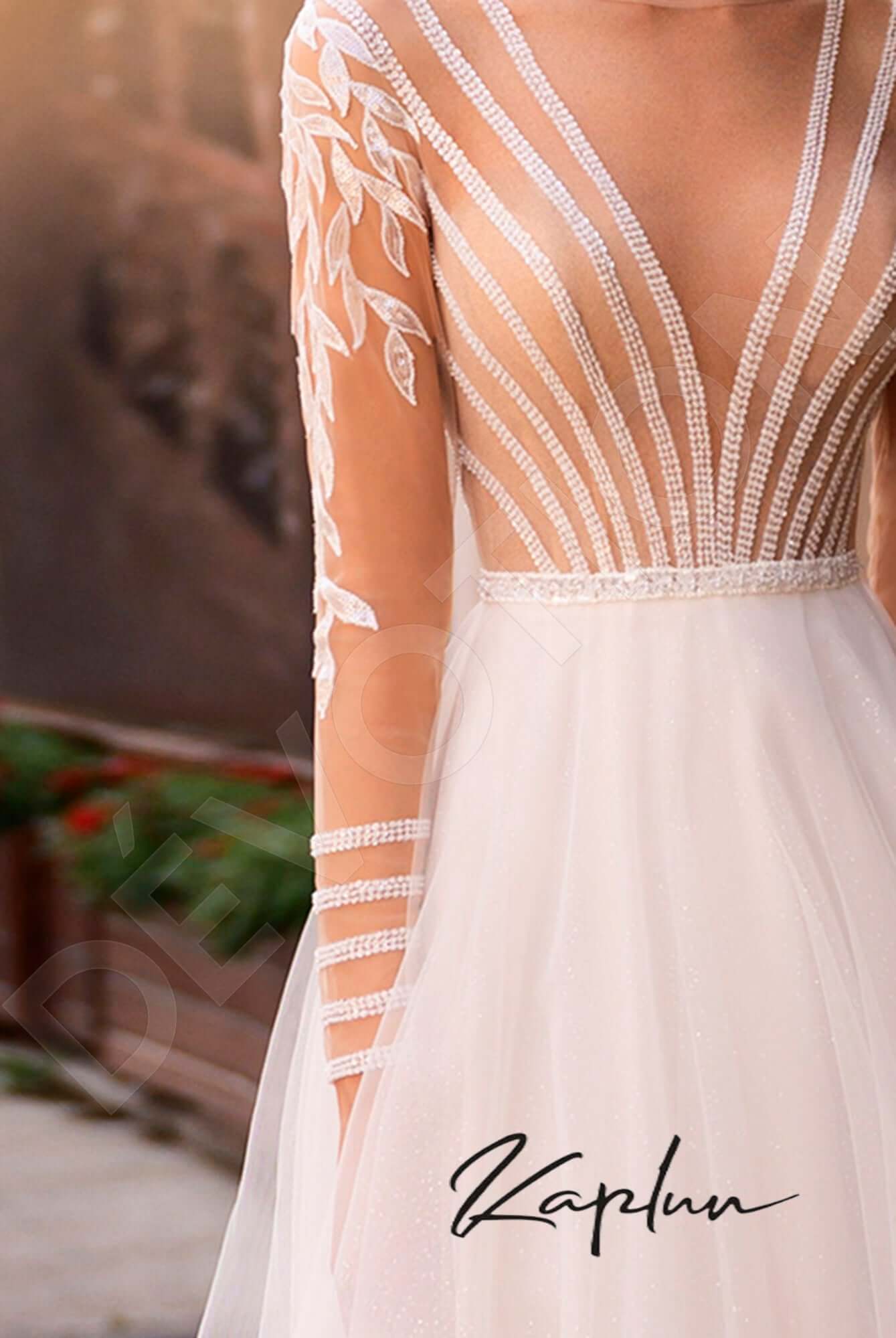 Ismana Full back A-line Long sleeve Wedding Dress 7