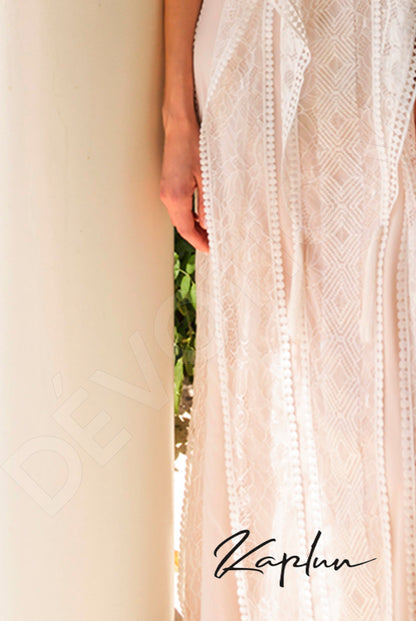 Saida Open back Sheath/Column Sleeveless Wedding Dress 4