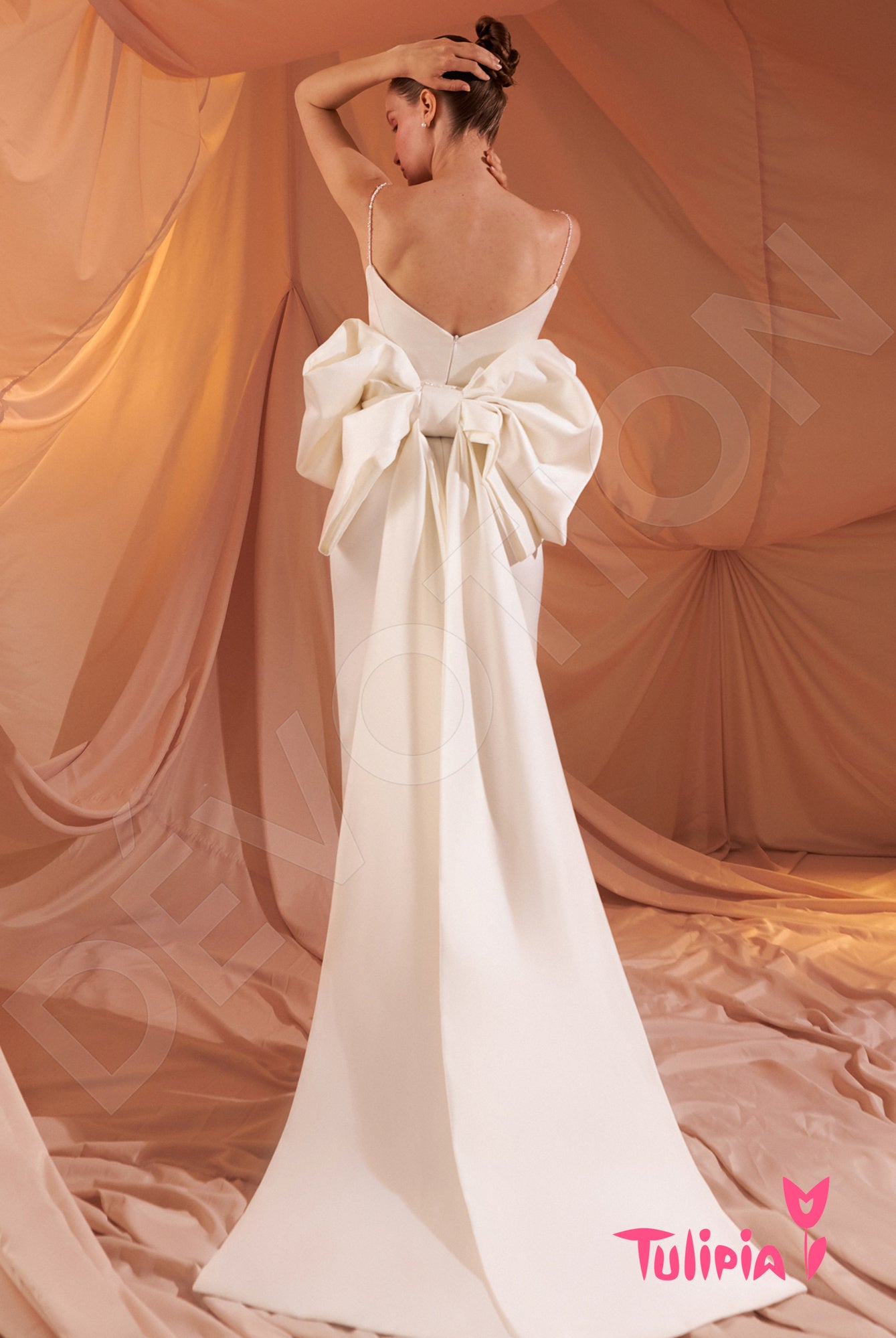 Alessandra Open back Sheath/Column Straps Wedding Dress Front