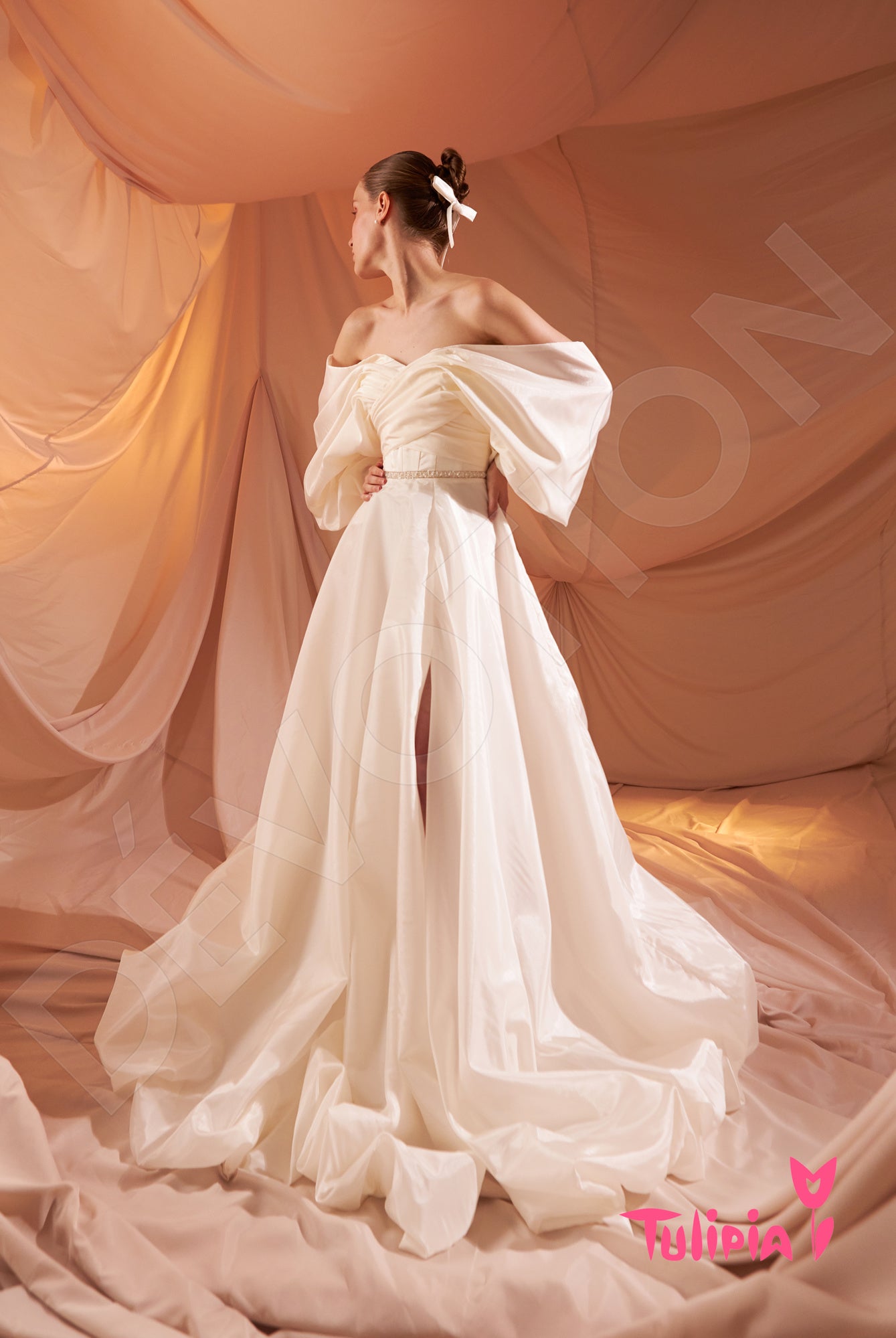 Alda Open back A-line Long sleeve Wedding Dress 5