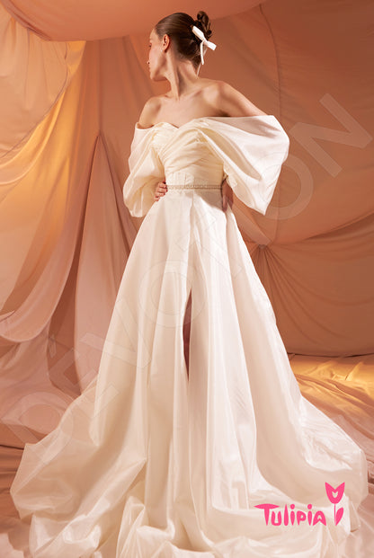 Alda Open back A-line Long sleeve Wedding Dress Front