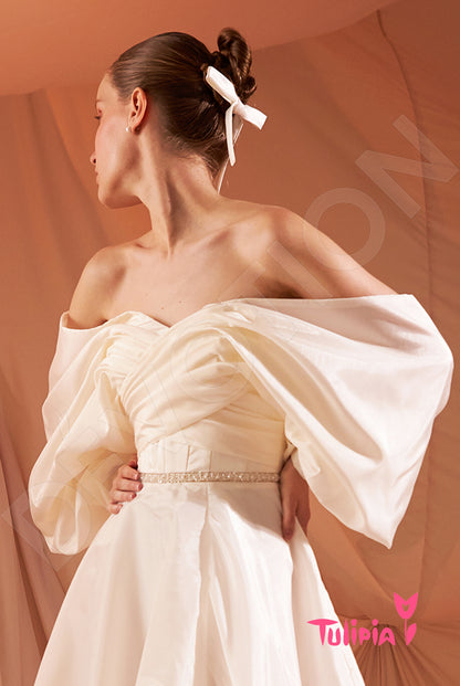 Alda Open back A-line Long sleeve Wedding Dress 4