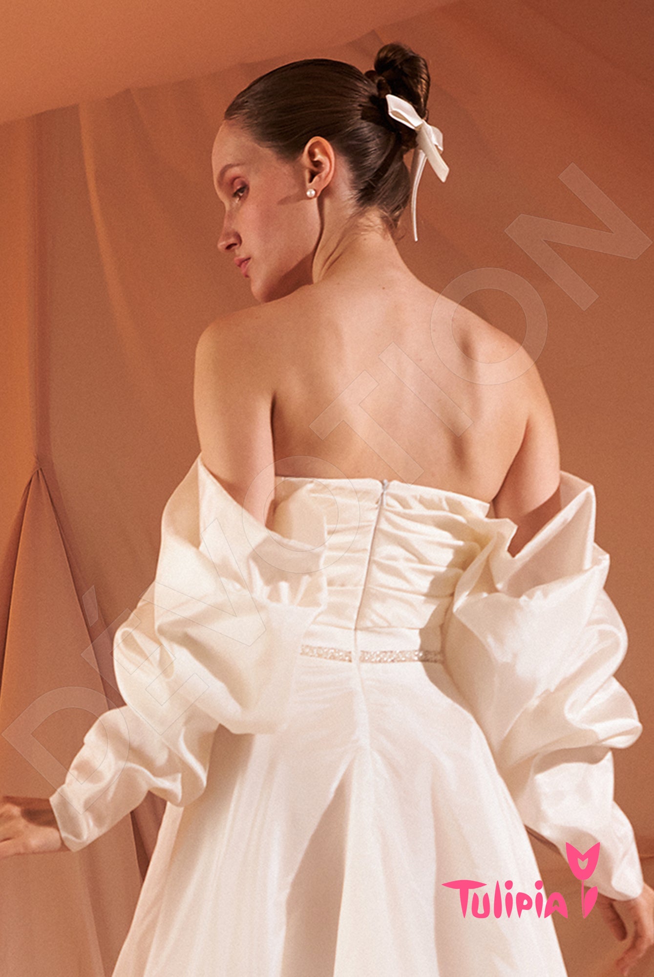 Alda Open back A-line Long sleeve Wedding Dress 3