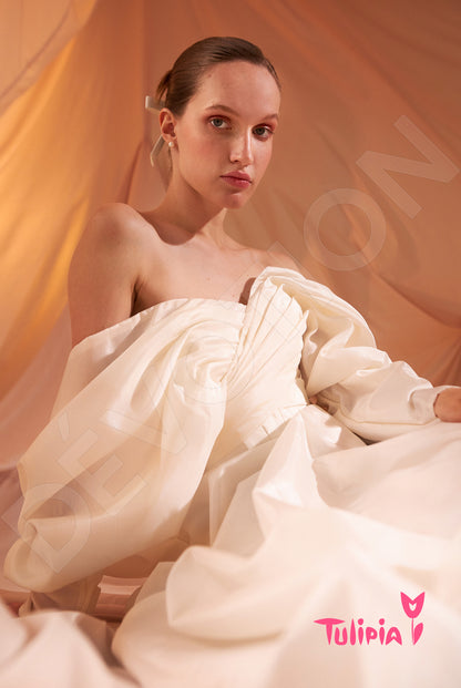 Alda Open back A-line Long sleeve Wedding Dress 2