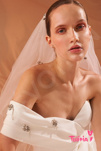 Domenika Open back A-line Strapless Wedding Dress 7