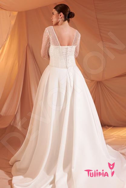 Jolanda Open back A-line Long sleeve Wedding Dress 6