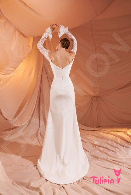 Gioconda Open back Trumpet/Mermaid Long sleeve Wedding Dress Back