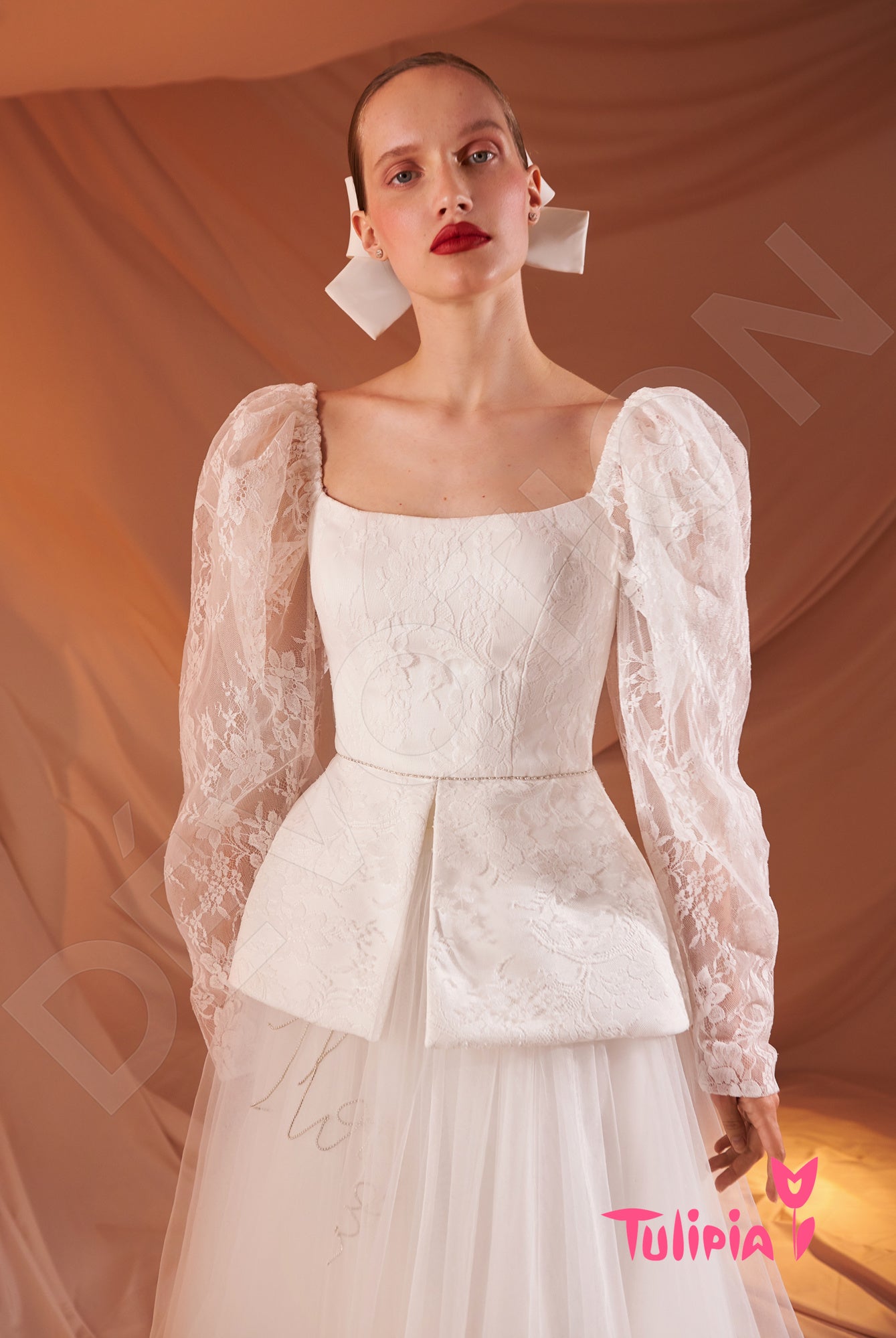 Lorenza Open back A-line Long sleeve Wedding Dress 2