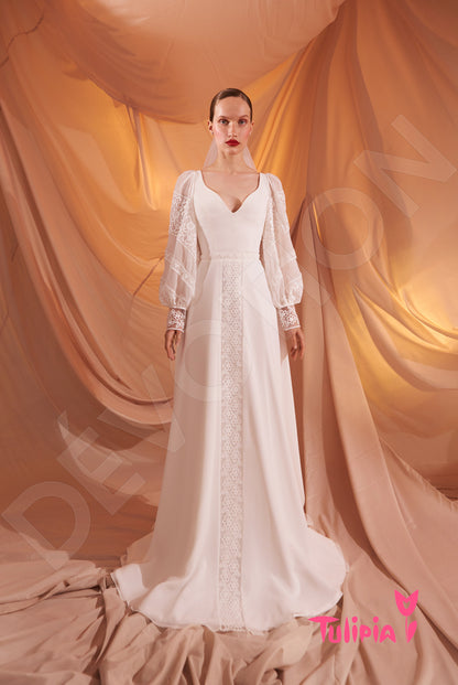 Romola Full back A-line Long sleeve Wedding Dress 5