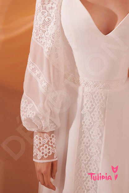 Romola Full back A-line Long sleeve Wedding Dress 6