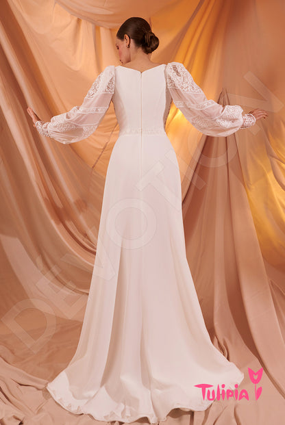 Romola Full back A-line Long sleeve Wedding Dress 9