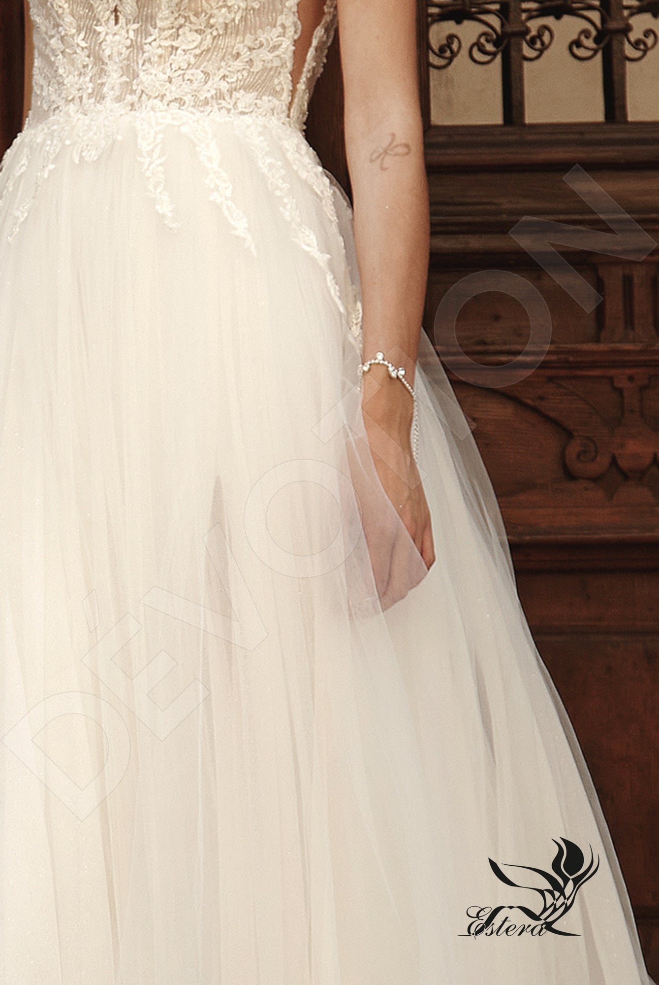 Chiara A-line V-neck Ivory Wedding dress