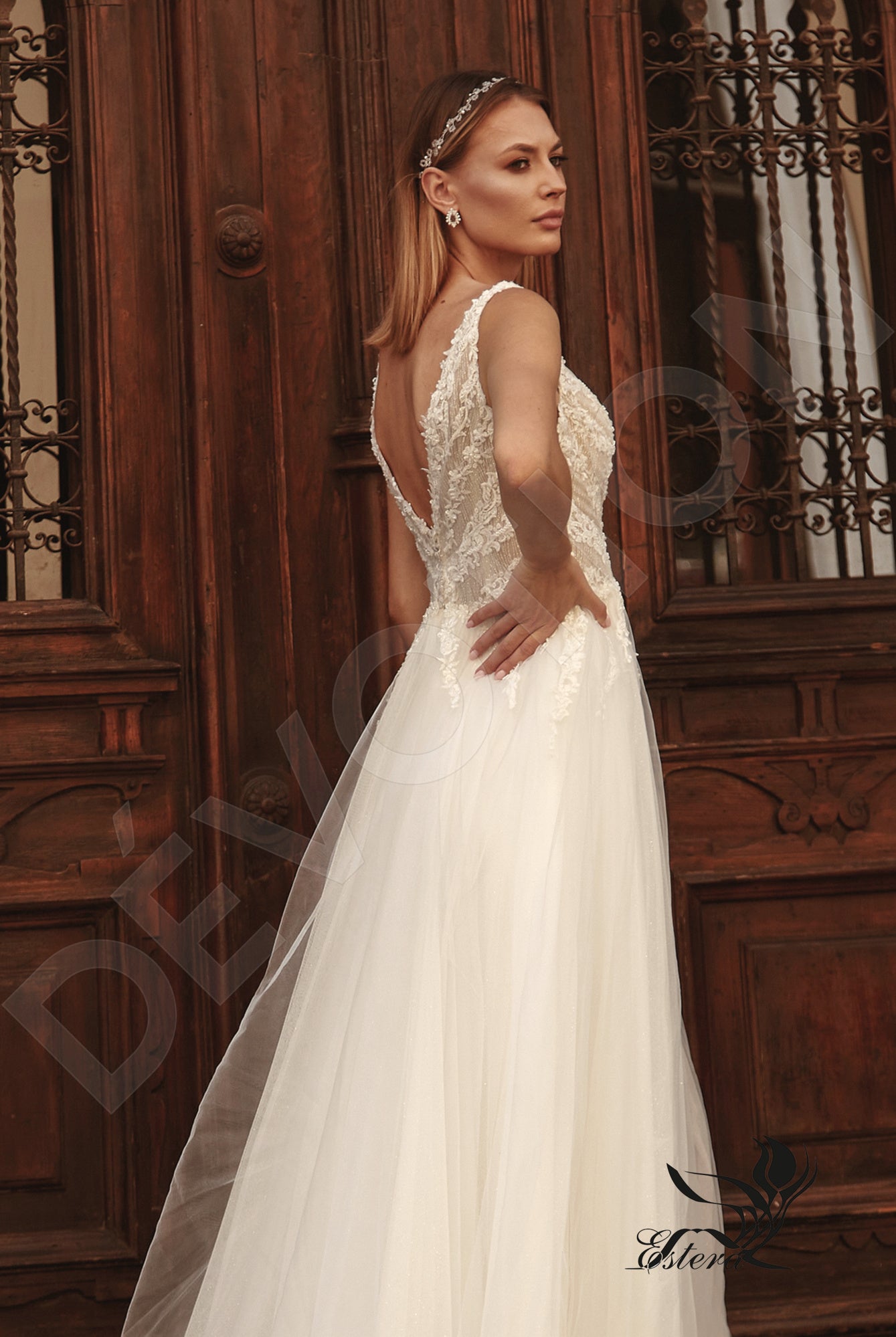 Chiara Open back A-line Sleeveless Wedding Dress 6