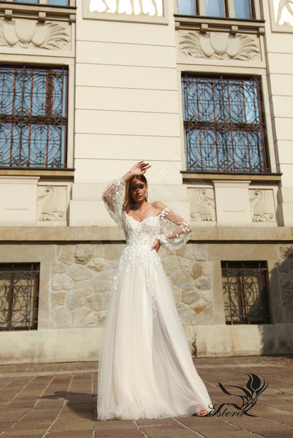 Flavia Open back A-line Long sleeve Wedding Dress 6