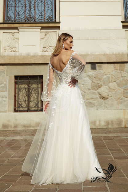 Flavia Open back A-line Long sleeve Wedding Dress 2