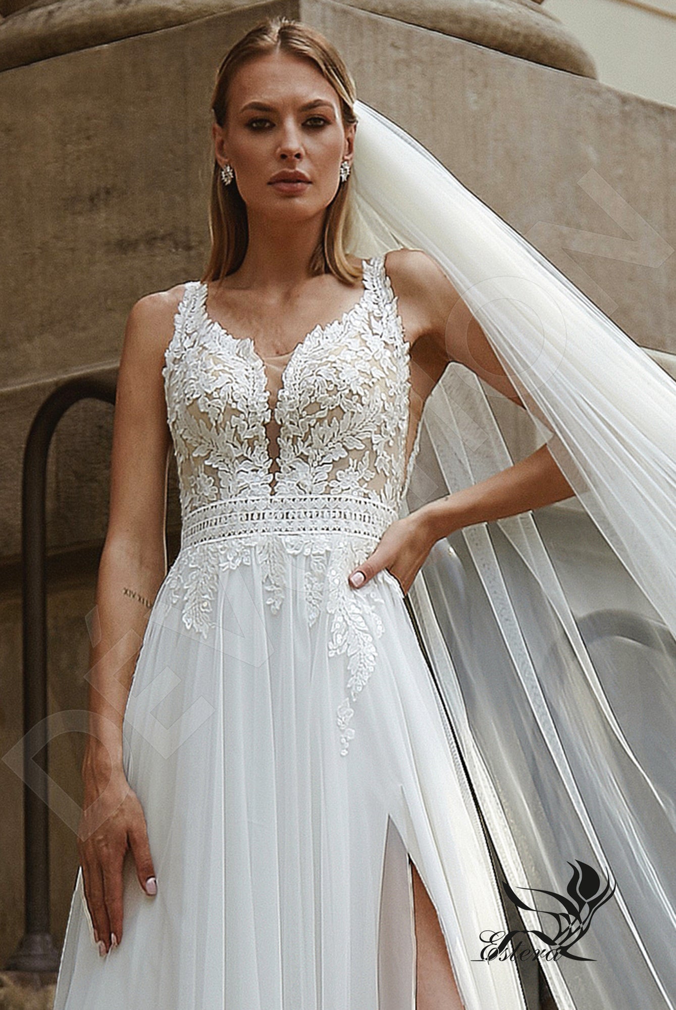 Jovita Open back A-line Sleeveless Wedding Dress 2