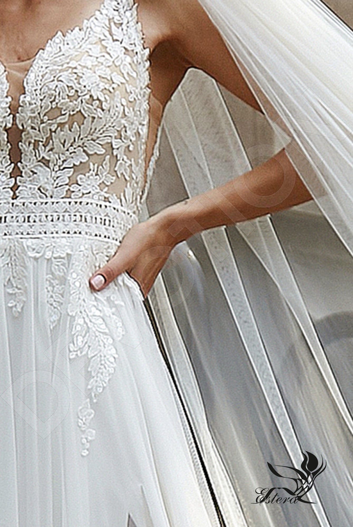 Jovita A-line V-neck Ivory Wedding dress