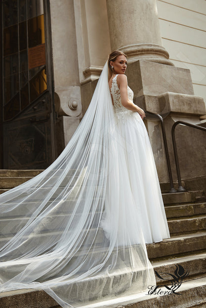 Jovita Open back A-line Sleeveless Wedding Dress Back