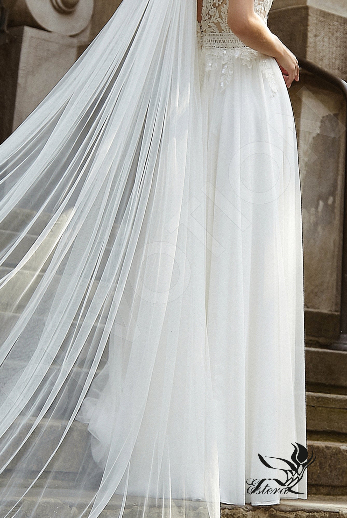 Jovita A-line V-neck Ivory Wedding dress