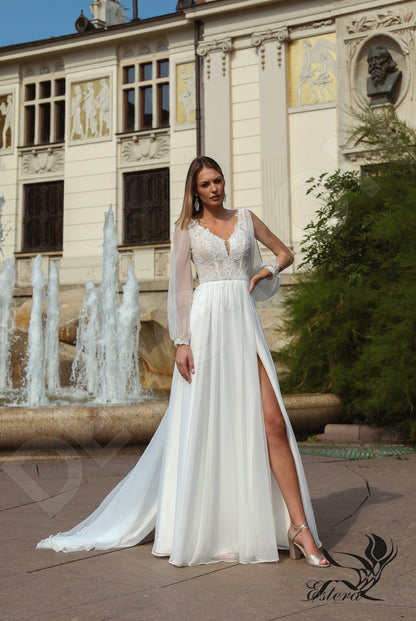 Padia Open back A-line Long sleeve Wedding Dress 6