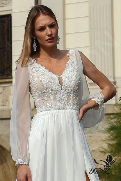 Padia Open back A-line Long sleeve Wedding Dress 2